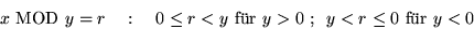 \begin{displaymath}q \ast y + r = x \end{displaymath}